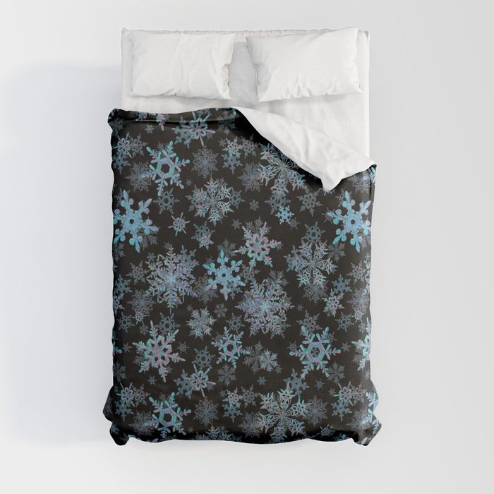 "Embroidered" Snowflakes Duvet Cover
