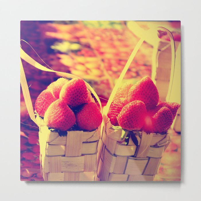 Strawberry Baskets Metal Print