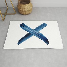 X in Blue Rug