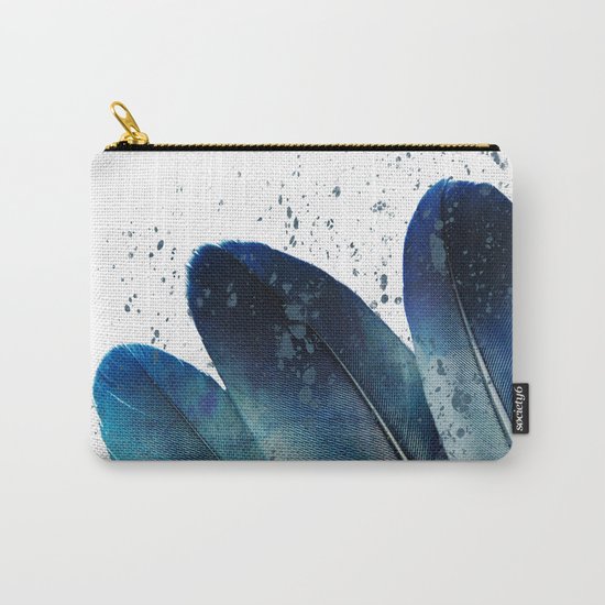 Blue Feathers Carry-All Pouch