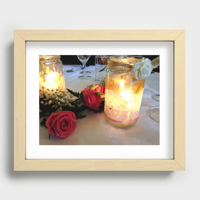 Candles & Roses Recessed Framed Print