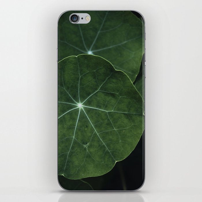 Nasturtium Leaf Botanical Photograph - moody minimal modern photography iPhone Skin