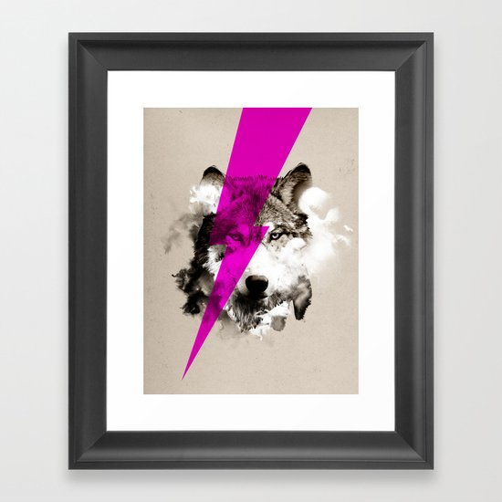 Wolf Rocks Framed Art Print