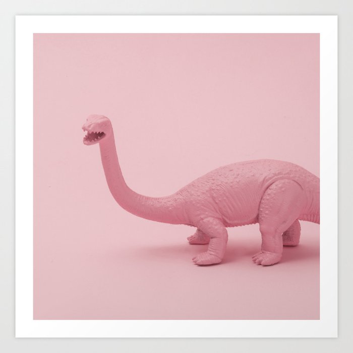 Pink dino Art Print