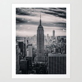 Black & White Empire State Building  Art Print