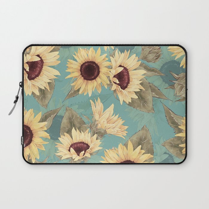 Sunflowers Forever - Sunflower Pattern Laptop Sleeve