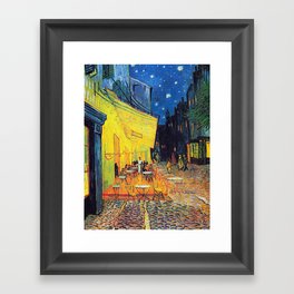 Vincent Van Gogh - Cafe Terrace at Night (new color edit) Framed Art Print