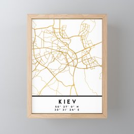 KIEV UKRAINE CITY STREET MAP ART Framed Mini Art Print