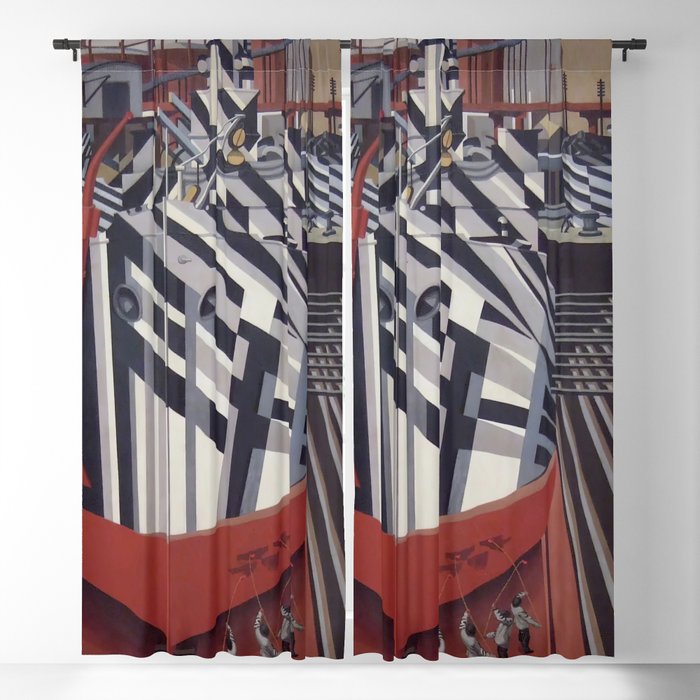 Dazzle-ships in Drydock at Liverpool 1919 Blackout Curtain