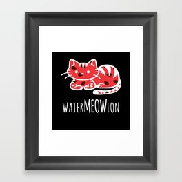 Watermeowlon Watermelon Melons Framed Art Print