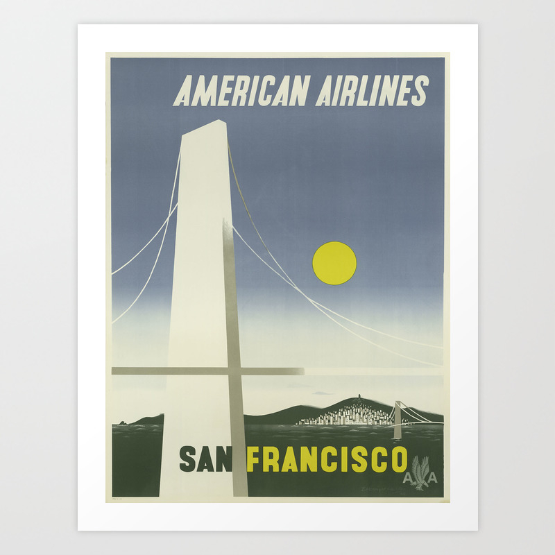 San Francisco Vintage Travel Poster Midcentury Colorful Art Deco Art Print By Enshape Society6