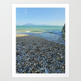 Lake Garda pebbled beach Art Print