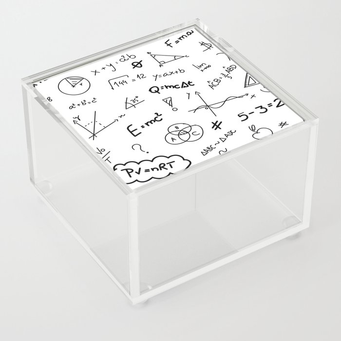 Mathematics nerdy in white Acrylic Box