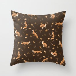 Foxes pattern Throw Pillow