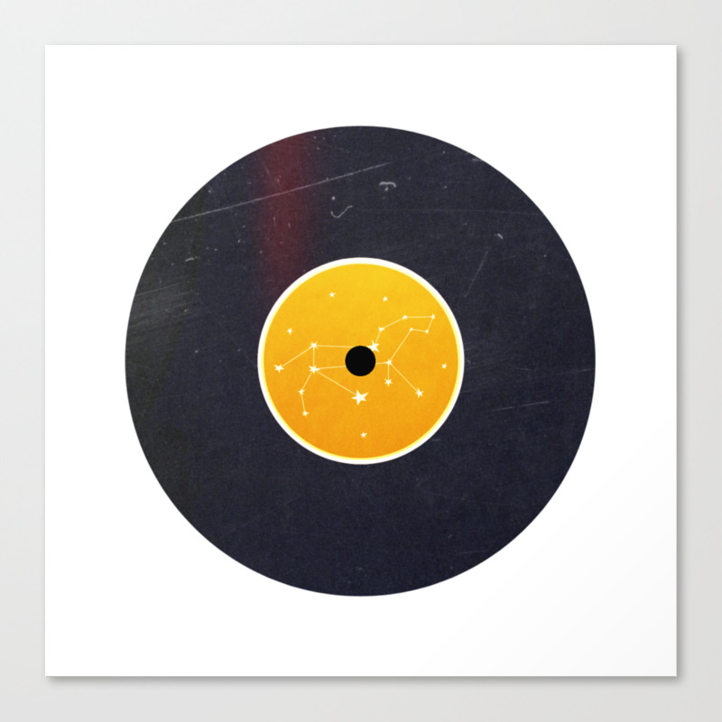 Vinyl Record Star Sign Art Leo Canvas Print By Oldurbanfarmhouse Society6