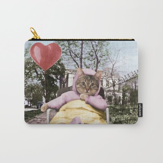 Pretty little Kitty with a heart balloon Carry-All Pouch