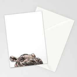 Peeking Baby Hippo Stationery Card