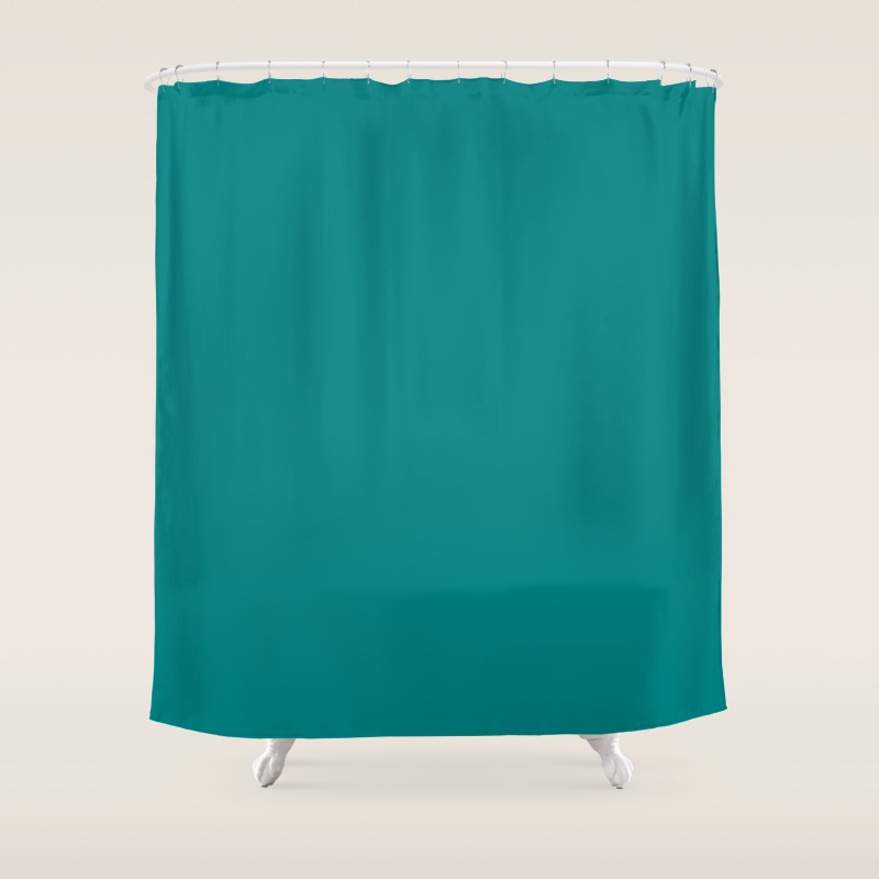 Tropical Teal Solid Color Collection Shower Curtain By