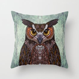 Great Horned Owl Throw Pillow