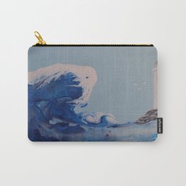 Winter Waves Carry-All Pouch | Art, Sea, Waves, Lighthouse, Fluid, Winter, Cold, Ocean, Wave, Painting 