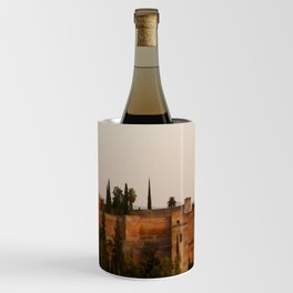 Spain Photography - Castle Standing In The Pretty Sunset Wine Chiller