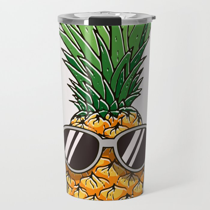 Summer Time Pineapple With Sunglasses Travel Mug