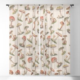 Magical Mushrooms Sheer Curtain