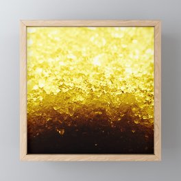 Golden Yellow Ombre Crystals Framed Mini Art Print