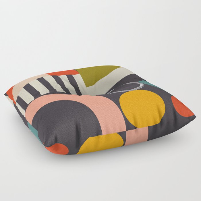 mid century bauhaus geometry abstract 2020 3 Floor Pillow