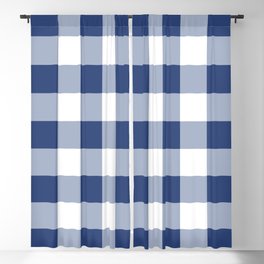 Navy Gingham Pattern Blackout Curtain