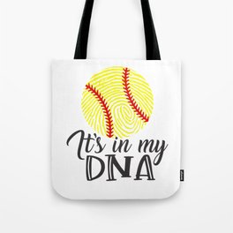 Softball In My DNA | Cute Softball Jargon Tote Bag | Team, Pitcher, Player, Ball, Mens Baseball, Softball Hooded, Sporty, Womens Softball, Soccer, Coach 