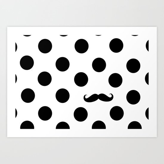 Dots mustache Art Print