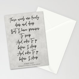 These Woods - Robert Frost Quote Stationery Cards