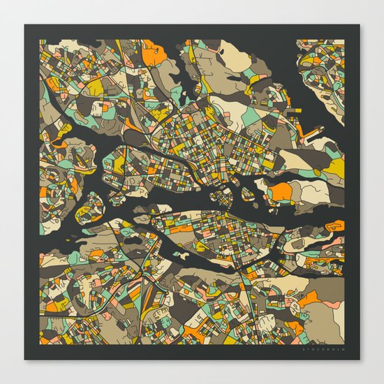 STOCKHOLM MAP Canvas Print