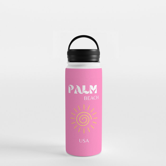 Palm Beach, Preppy, Pink Water Bottle