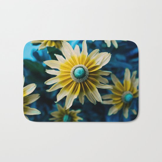 yellow and turquoise Bath Mat