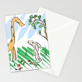 Bunny and Giraffe Stationery Card