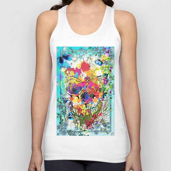 Skull Botonical Unisex Tank Top