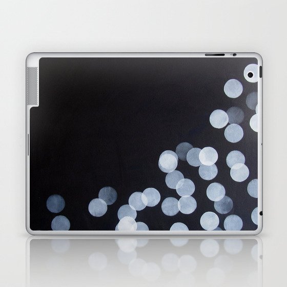 No. 44 - Print of Bokeh Inspired Black and White Modern Abstract Painting Laptop & iPad Skin