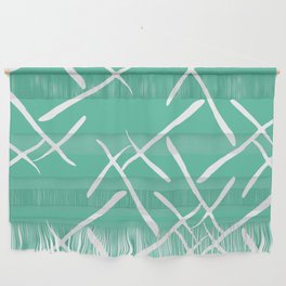 White cross marks on green background Wall Hanging
