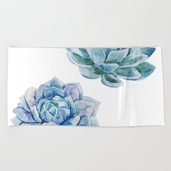 Succulents 02 Beach Towel