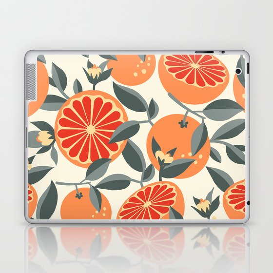 Vintage Grapefruit Pattern Design Laptop & iPad Skin