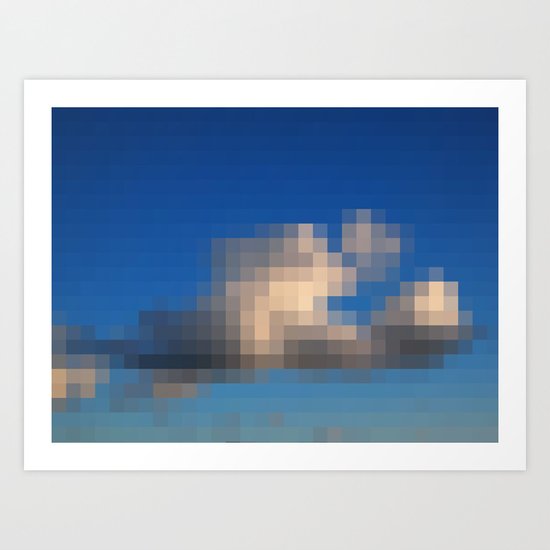 Pixelated Cloud Art Print