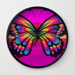 Vibrant, Decorative Butterfly Wall Clock
