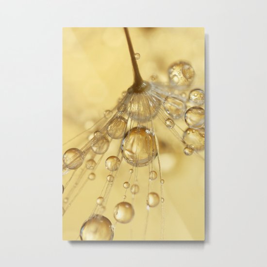 Golden Drops Metal Print