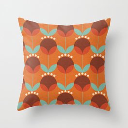 Mod Dandelion Orange Throw Pillow