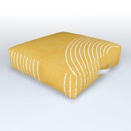 Golden Minimalist Abstract Outdoor Floor Cushion