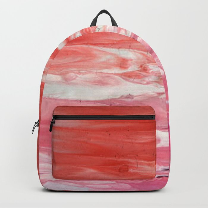 red and white marble Backpack