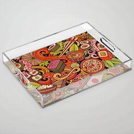 Traditional Art Japanese Food Pattern Acrylic Tray