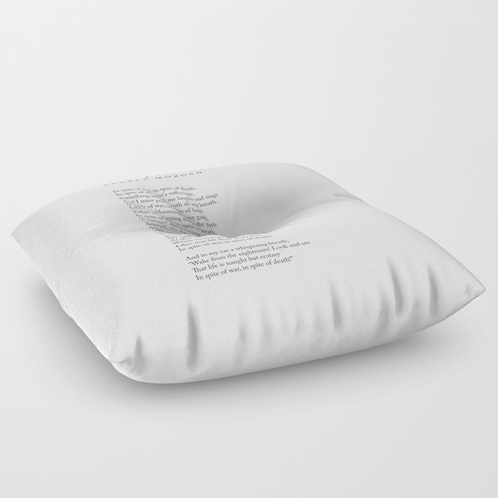 In Spite Of War - Angela Morgan Poem - Literature - Typography Print 1 Floor Pillow
